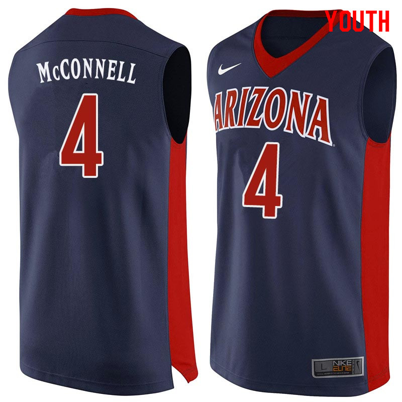 Youth Arizona Wildcats #4 T.J. McConnell College Basketball Jerseys Sale-Navy